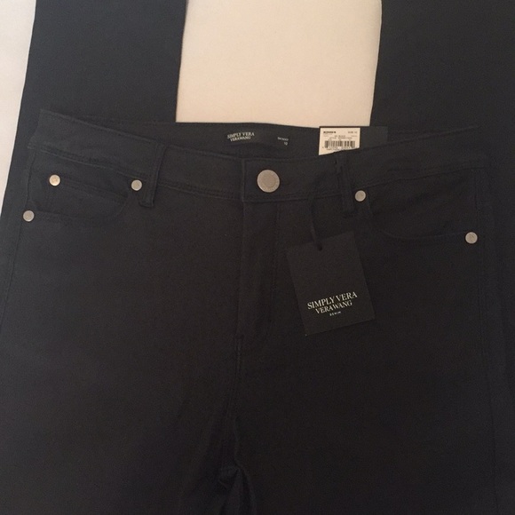 🆕 Vera Wang black waxed denim skinny jeans - Picture 2 of 5
